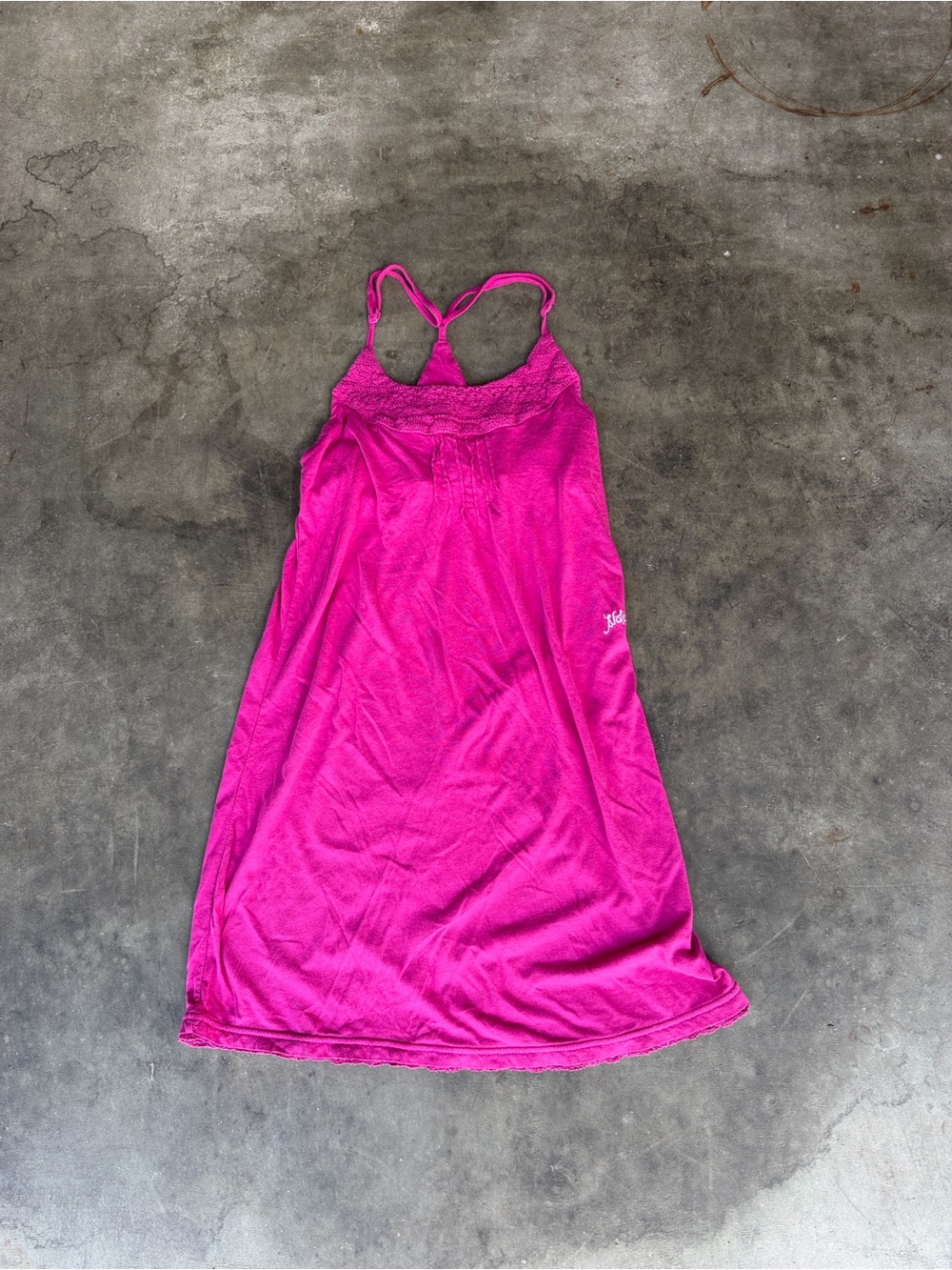Volcom VTG Y2K Dress Hot Pink Overlay Size M Tank Barbie Sleeveless